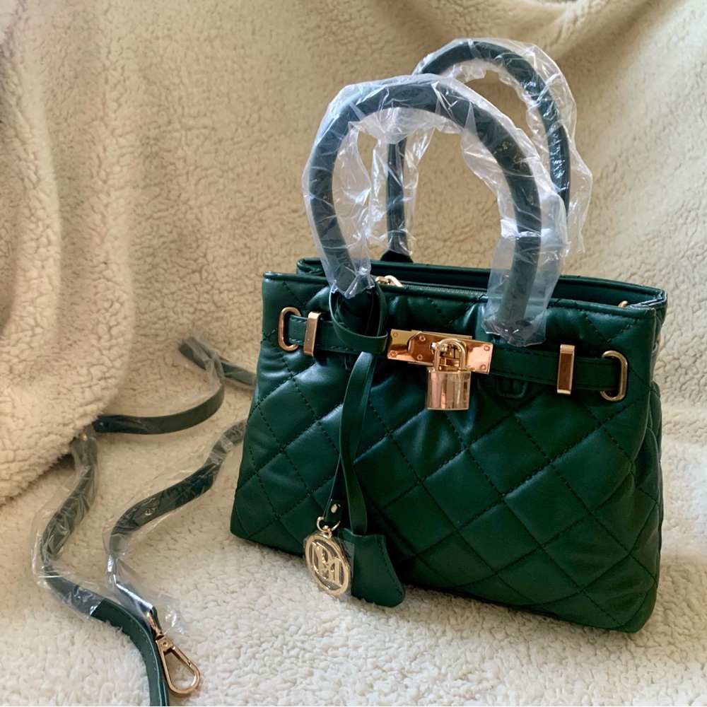 Badgley Mischka Chive Mini Quilted Satchel